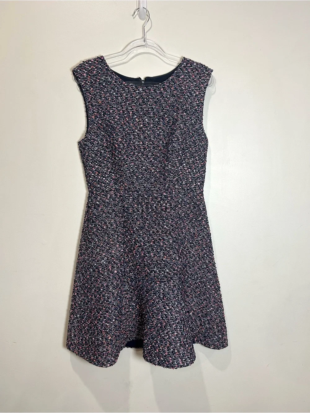 NEW J. Crew A-Line Dress Confetti Tweed Women Sz 6 Sleeveless Fit & Flare Navy